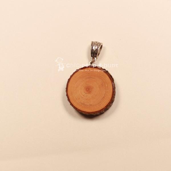 Kettenanhänger Holz Baumscheibe 3 cm Katze epoxidharz Unikat